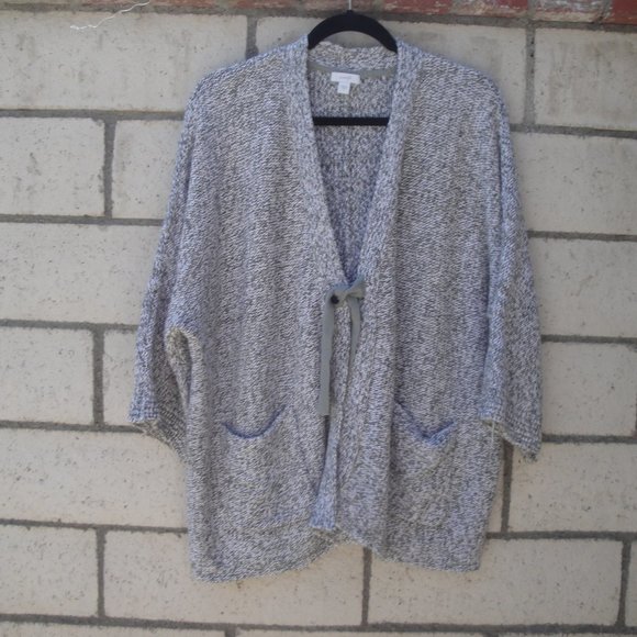 J.Jill Pure Jill Sweater Women's Large Open Cardigan Tie Front Green - Picture 2 of 3